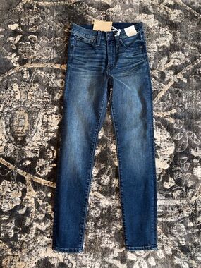J. Crew Denim 10” toothpick  Jeans in Dark Blue Wash size 24 NWT